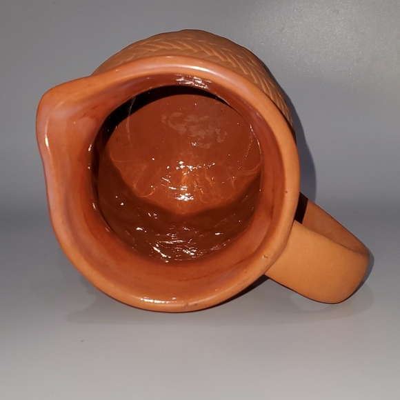 Vntg Clay 6 1/4" Pitcher Vase Woven Design Terracotta made in R.O.C. Taiwan - Picture 11 of 13